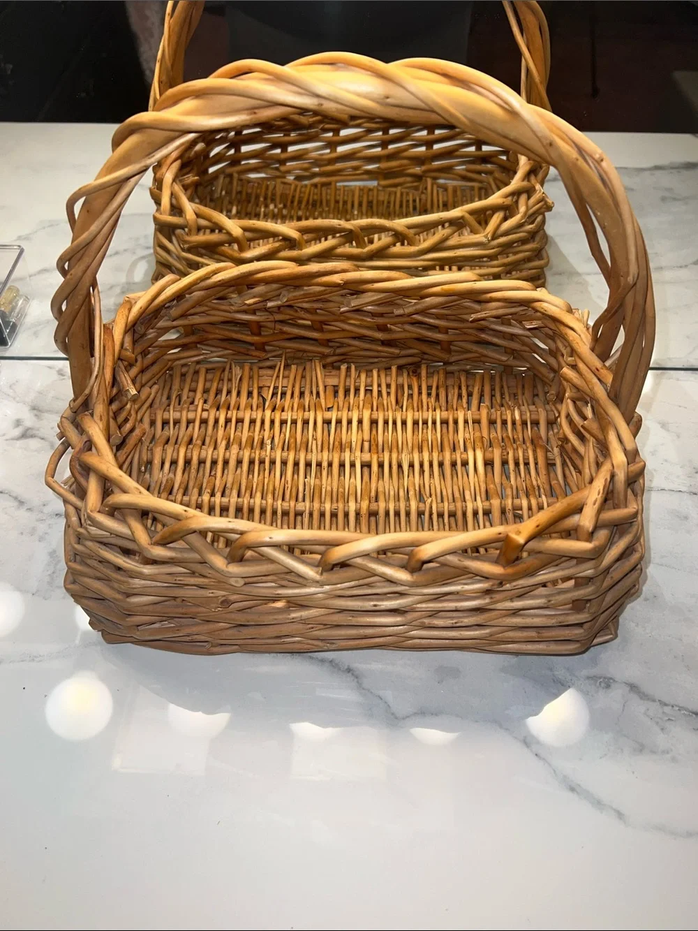 Woven Rattan Handled Basket 🧺